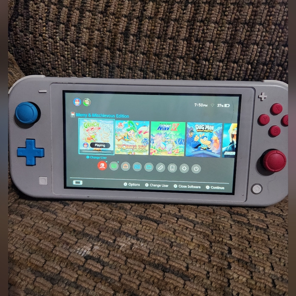 Nitendo Switch Lite Zacian and Zamazenta Game Console Clean Works Great